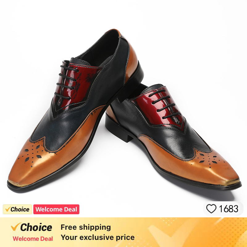 Leather Shoe Polish - حذاء جلد أوكسفورد للرجال ، حذاء